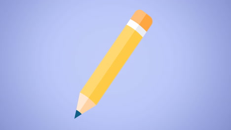 animación del icono del lápiz que se mueve sobre un fondo azul