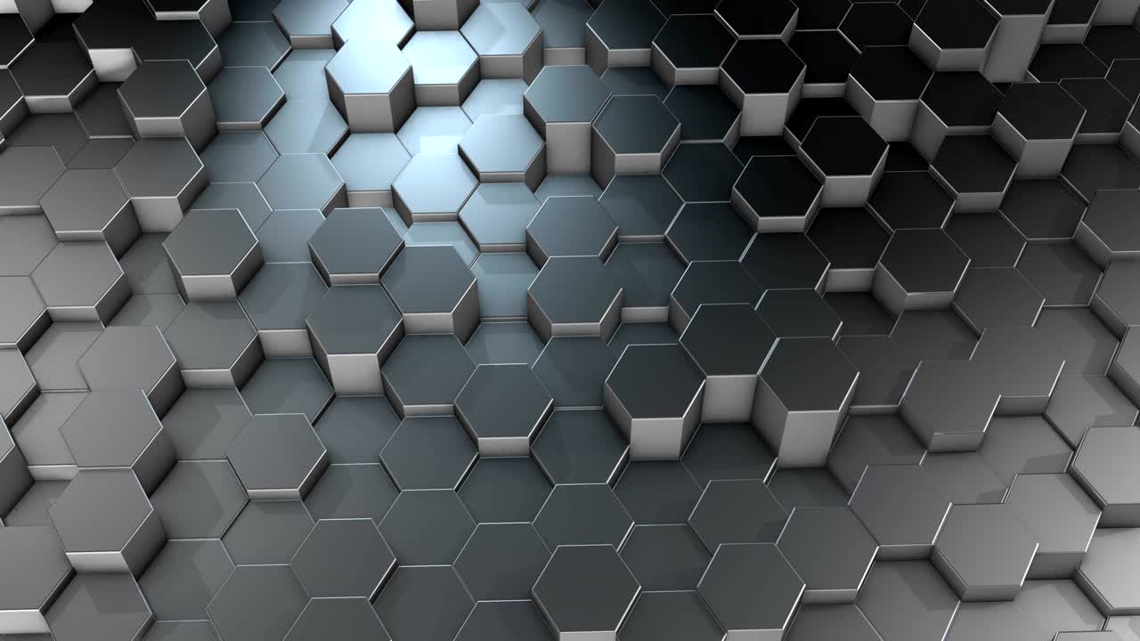 tecnología de movimiento abstracto cromo hexágonos fondo