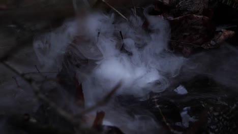 dry ice experiment in water creating bubbles in spooky chemical reaction