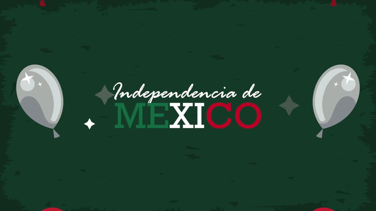 independencia de mexico lettering with balloons helium