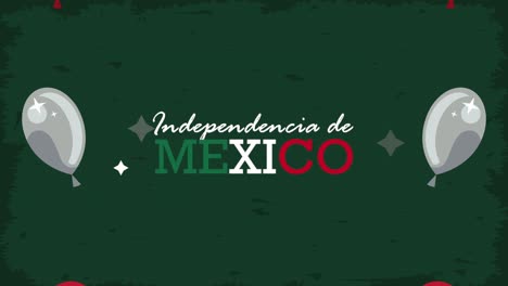 independencia de méxico letras con globos de helio