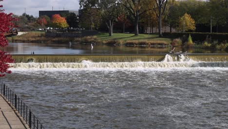 flint river and dam in flint, michigan video