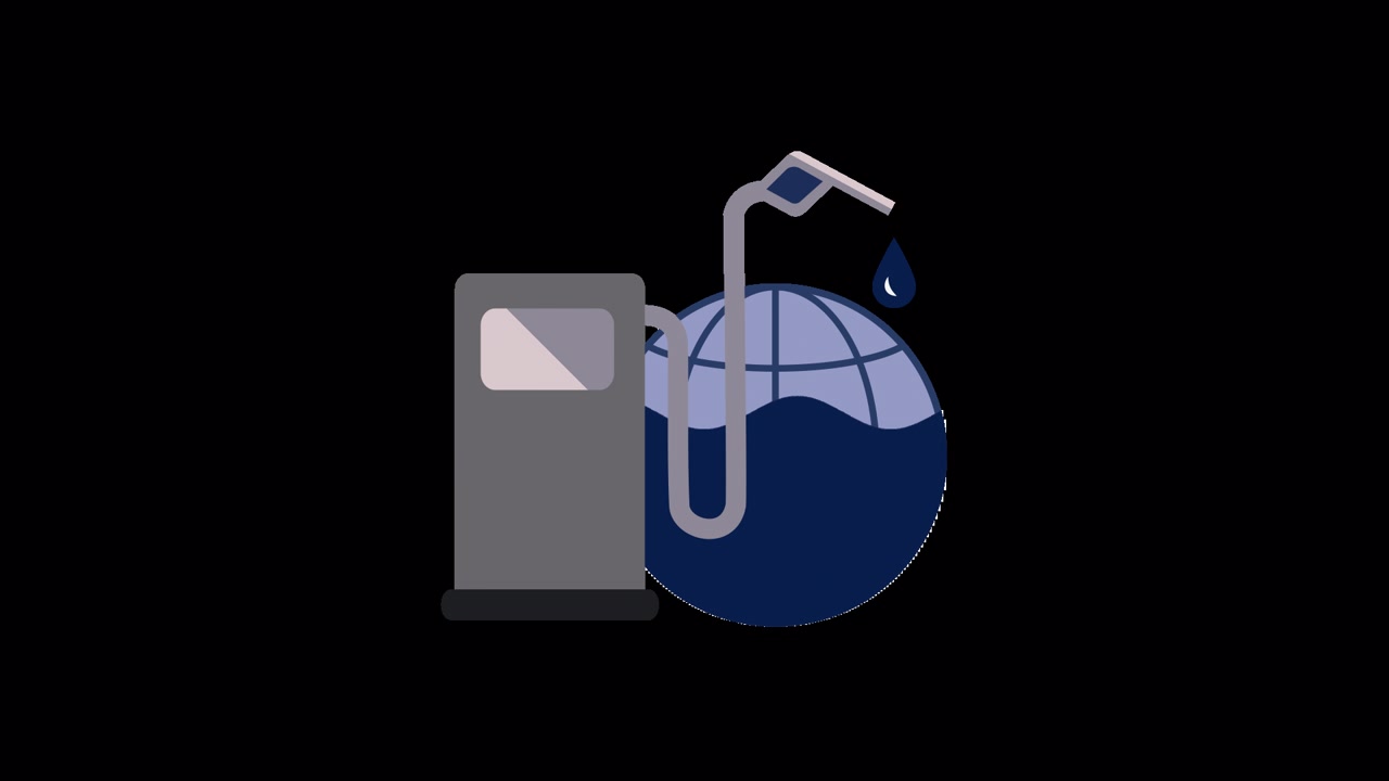 Animated Gas Pump Pumping Fuel into the World Globe