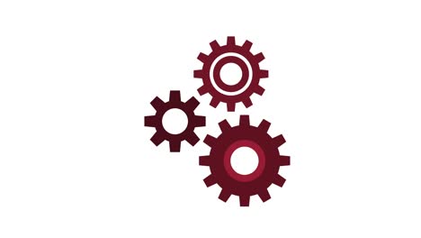 cogwheel gear icons teamwork business concept modern 2d flat design seamless loop red