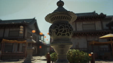 traditional chinese architecture with ornate lanterns