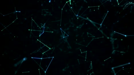 abstract futuristic dot circle and line network structure motion graphic blue color black background. computer network connection digital technology loop animation concept.