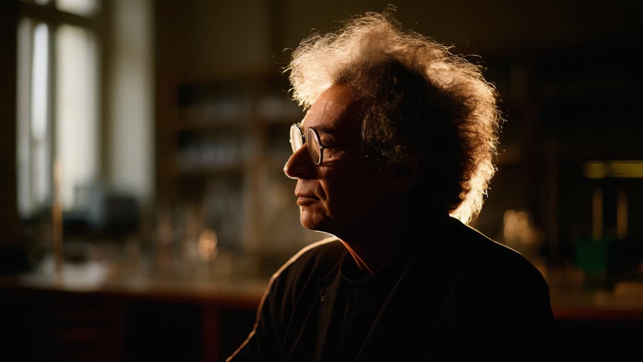 A Thoughtful Portrait: Capturing the Essence of a Reflective Individual in Soft Lighting, Exploring Introspection and Creativity in a Serene Environment