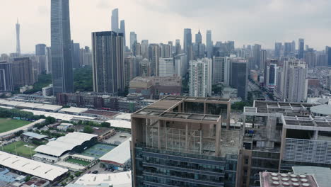 vista aérea del distrito de edificios centrales del centro de guangzhou