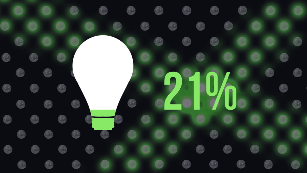 전구 모양과 숫자가 색으로 가득 차 있습니다.