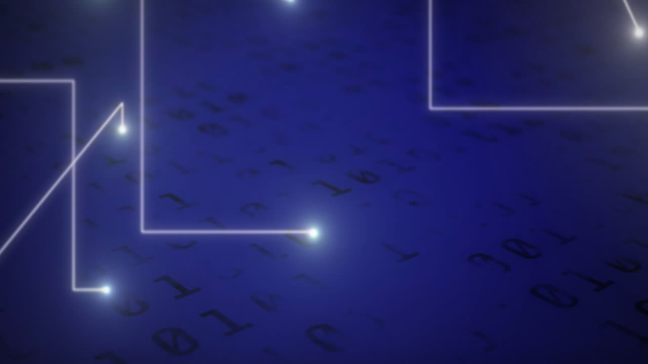 animación de líneas blancas y procesamiento de datos en la interfaz