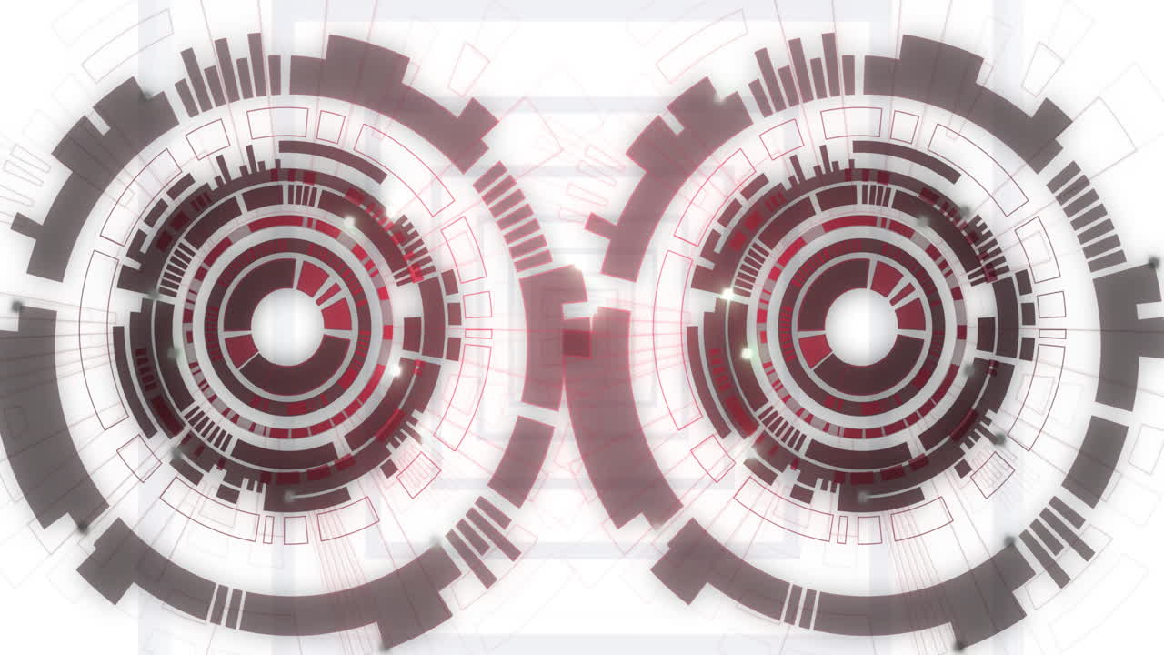 animación de ámbitos y procesamiento de datos sobre fondo blanco
