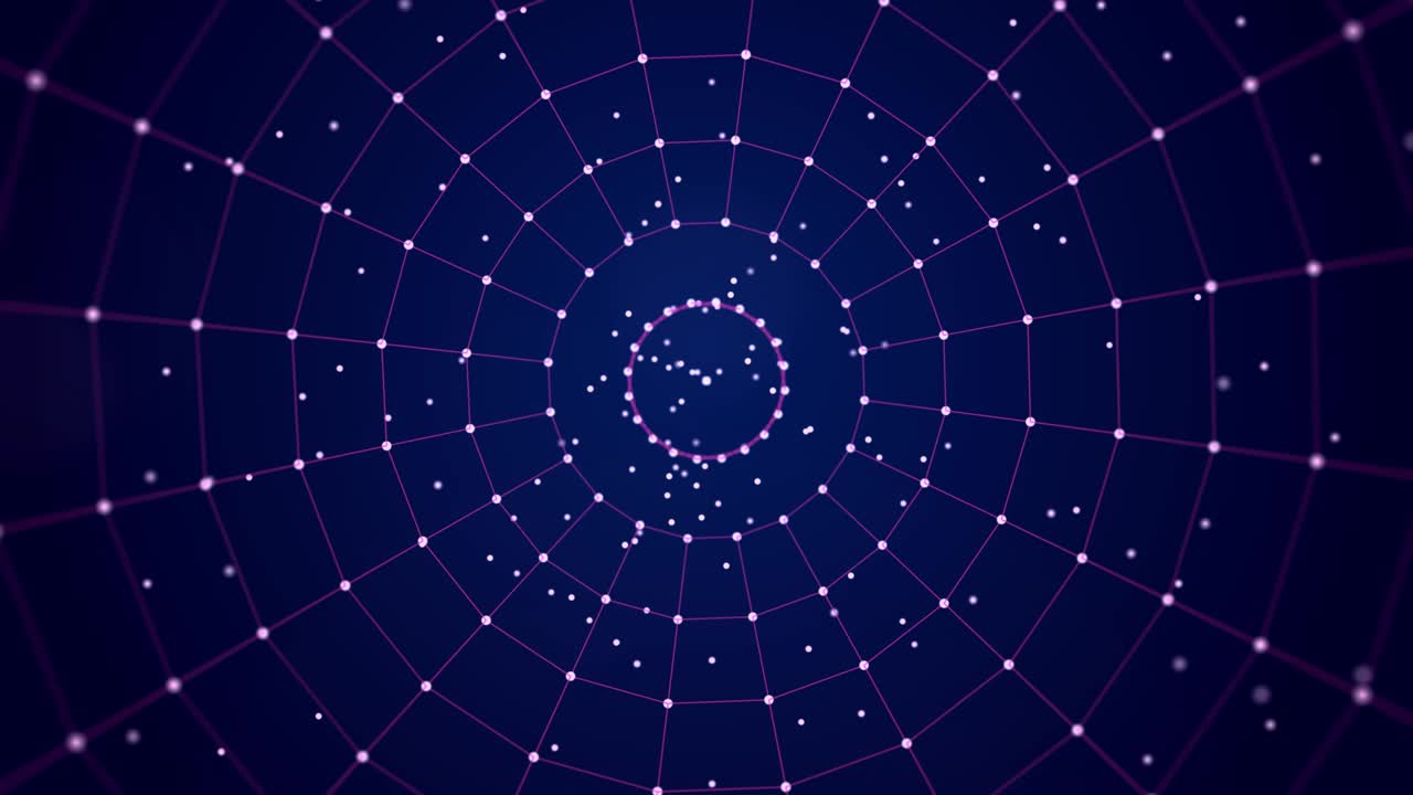 fondo tecnológico hecho de puntos y líneas. gran cantidad de datos. renderización 3d. bucle sin costuras.