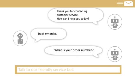 animation of digital screen with ai chat on white background