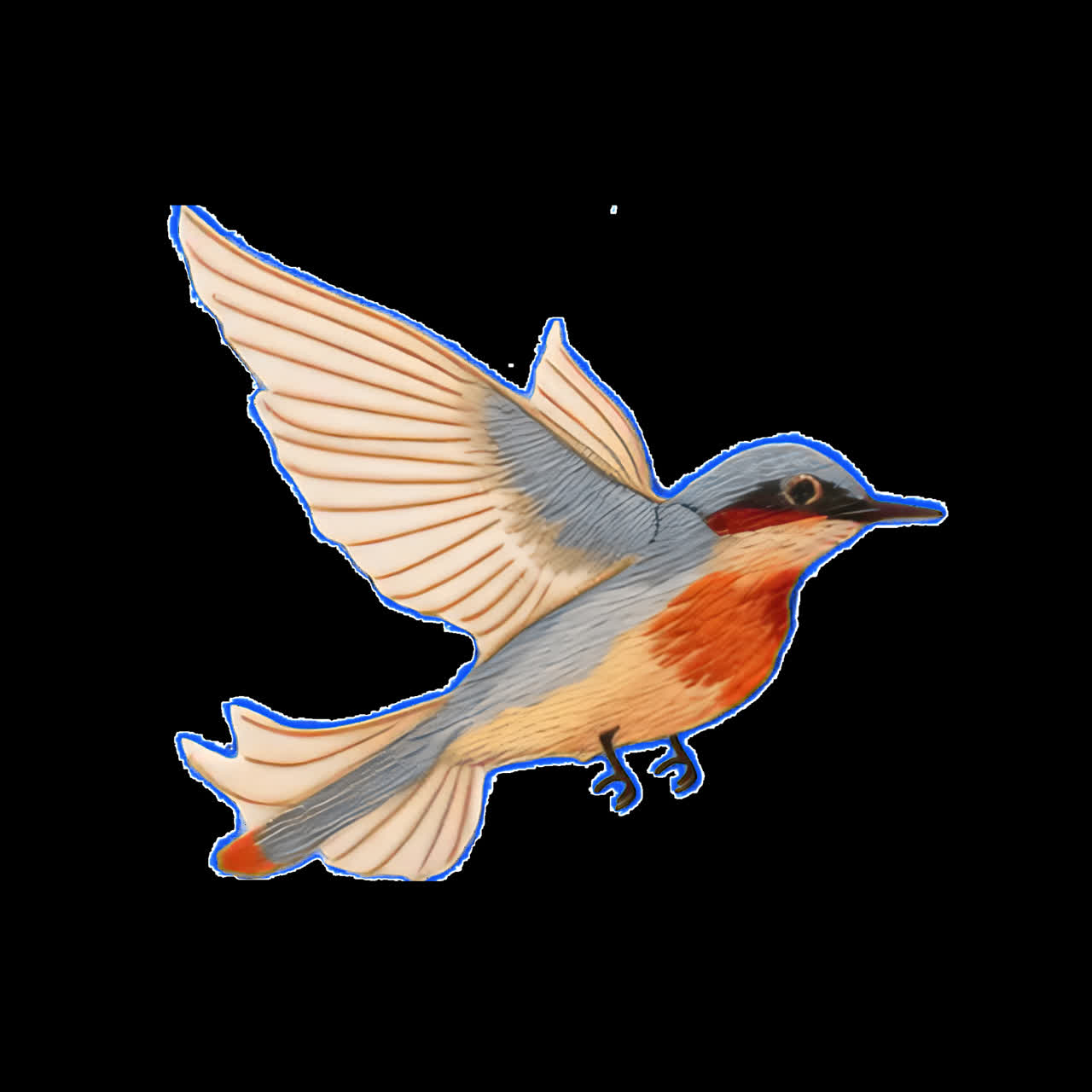 Colorful bird digital illustration