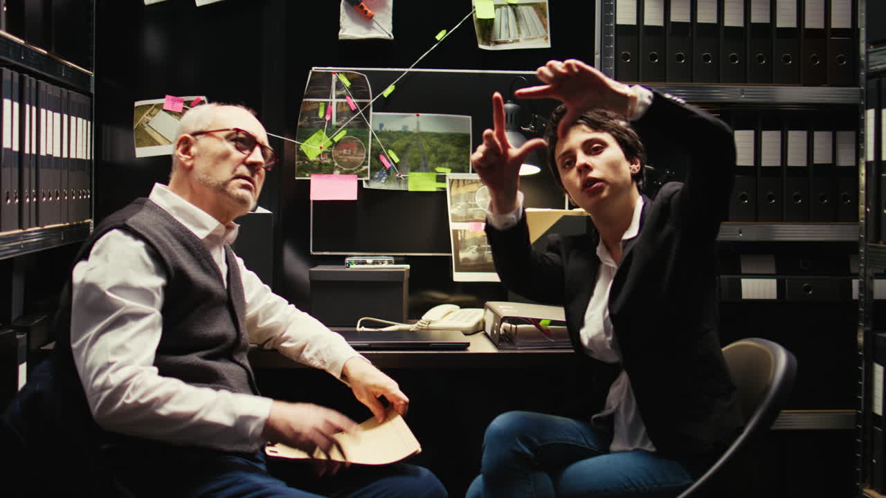 Detectives Investigating a Case in Their Office