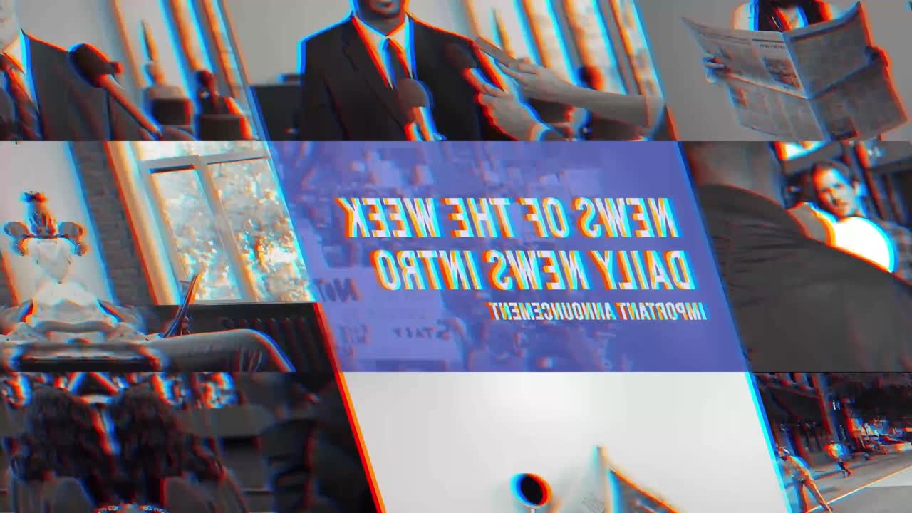 Un moderno modello di motion graphics progettato per promo video di notiziari