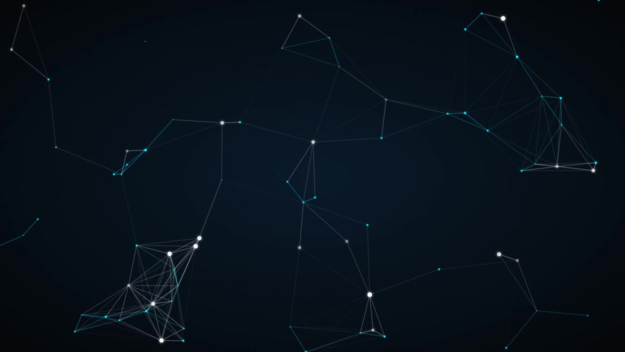 Connessione di rete digitale astratta con nodi e linee luminosi
