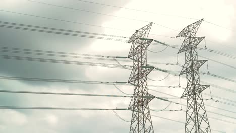 sky high view of electrical tower grid during daytime