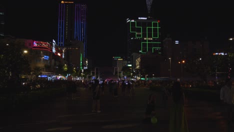 Nacht-In-Der-Nguyen-Hue-Straße-In-Ho-Chi-Minh-Stadt,-Vietnam