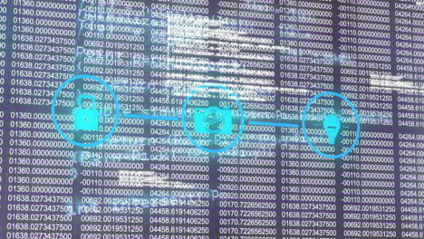 animación de senderos de luz púrpura sobre el procesamiento de datos del automóvil