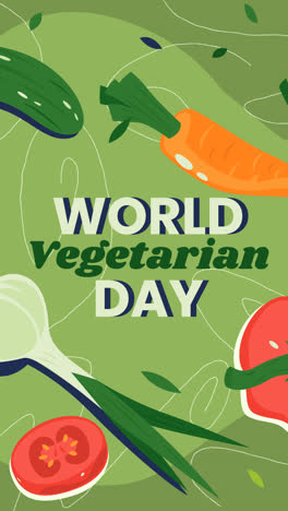 una animación de la ilustración del día vegetariano del mundo plano