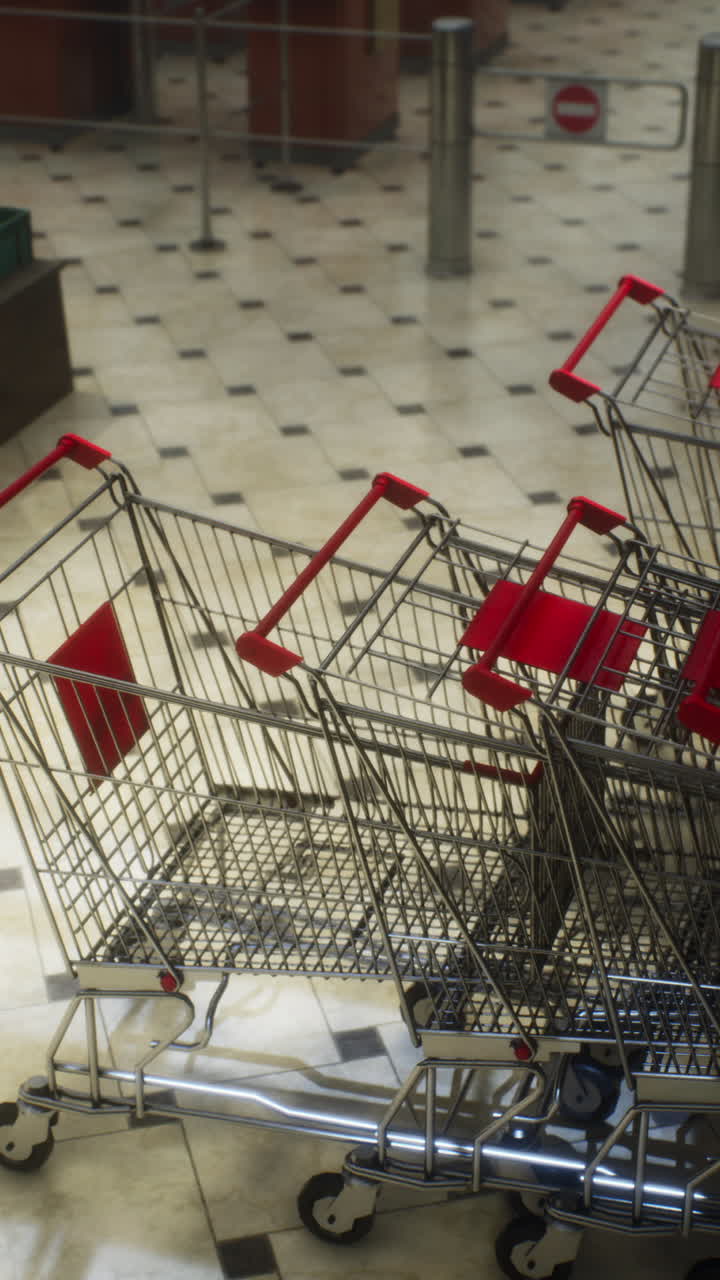 식료품 가게 에서 빈 쇼핑 카트