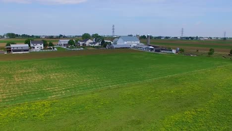 amish farm countryside, farm by drone