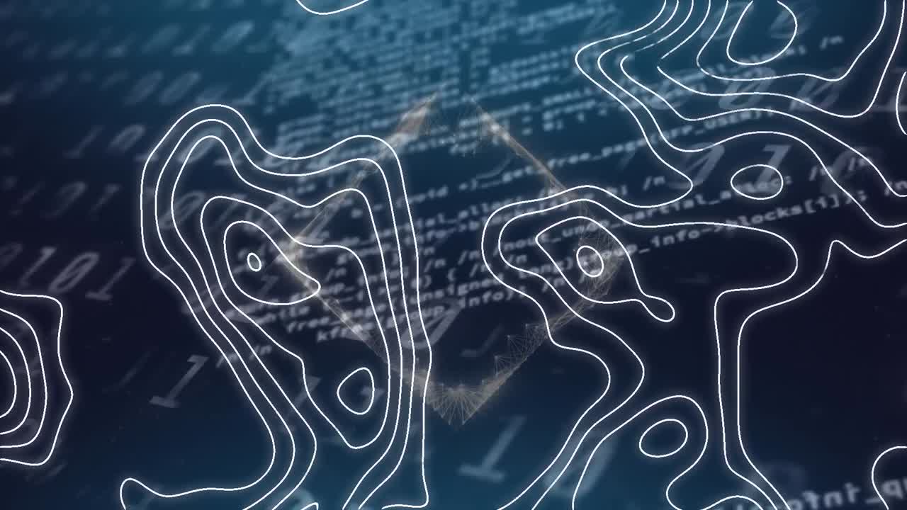 Animation of white lines over data processing