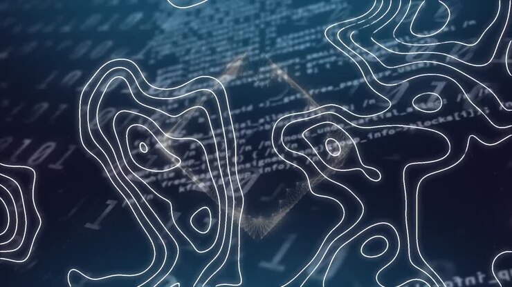 Animation of white lines over data processing