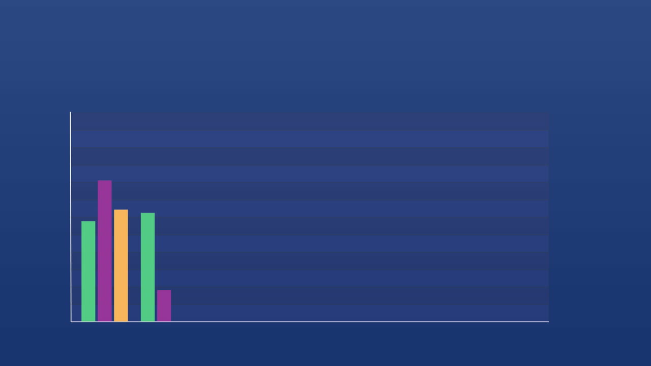 Animation of statistical data processing against blue background