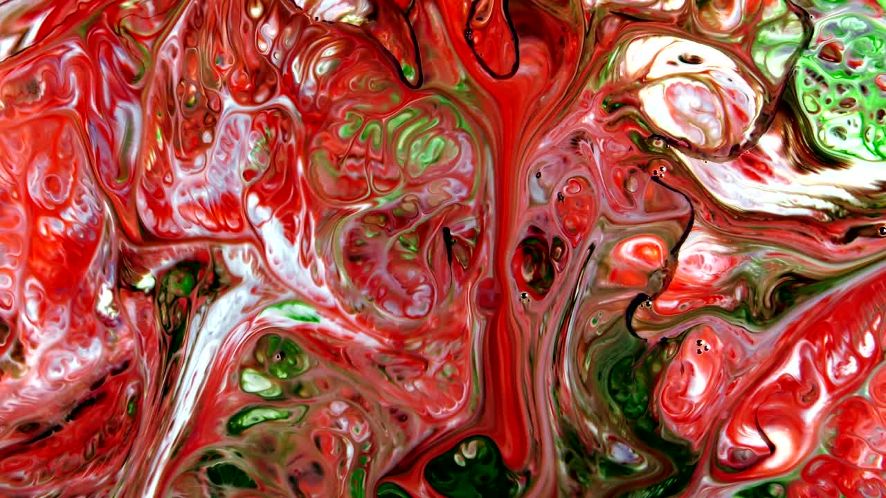 Abstract Colorful Food Paint Ink Explode Chaos Spread in Water