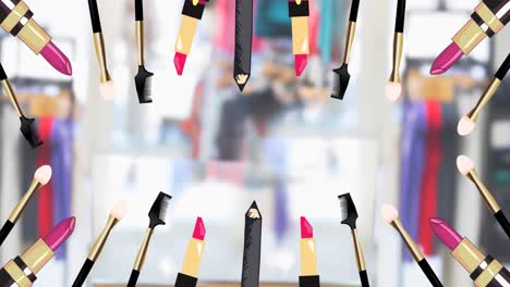 animación de iconos de equipos de moda repetidos en el estudio de moda