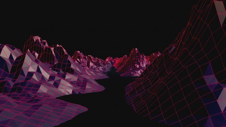 Digitally generated video of mountain