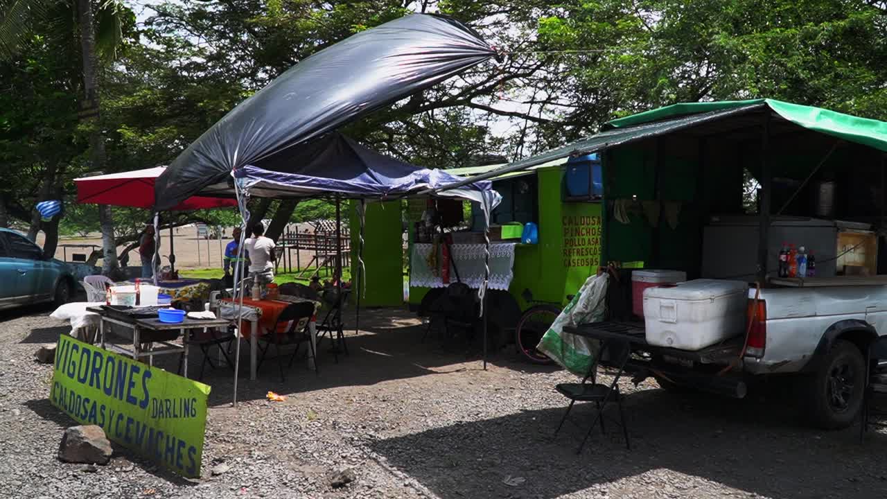 Small local Latin American restaurant next to the road in costa rica