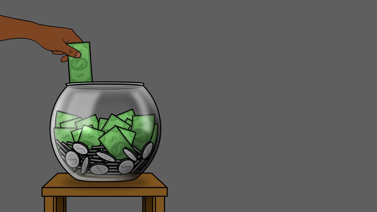 Money Added to Savings Illustration on Alpha Matte