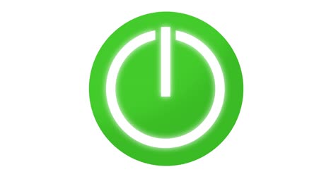 turn on power button icon symbol in and out animation green