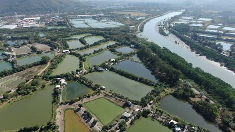 Mai-Po-Naturschutzgebiet-Und-Feuchtgebiete,-Hongkong,-Luftbild