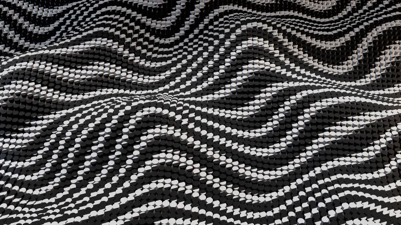 animación 3d abstracta de filas de ilusión óptica. imágenes en 4k.