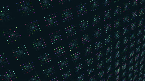 Vibrant-dot-grid-pattern-in-green,-blue,-and-purple-shades