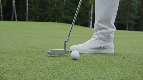 golfer putting on a golf course