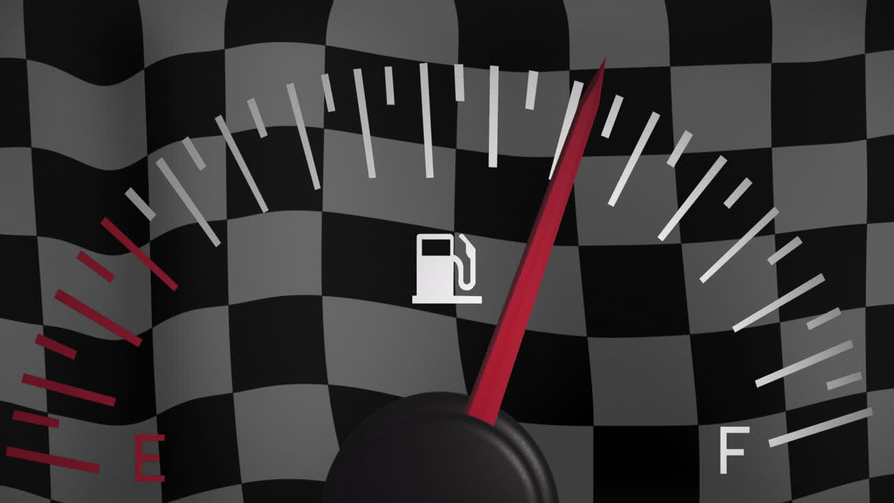 결승선 위의 자동차 패널의 애니메이션