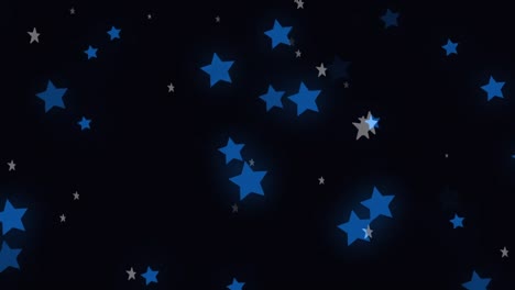 animación de estrellas azules que se mueven sobre un fondo negro
