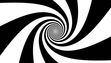 giro en espiral negro y blanco ilusión óptica hipnótica psicodélica - animación de fondo de movimiento de bucle sin costuras de 4k