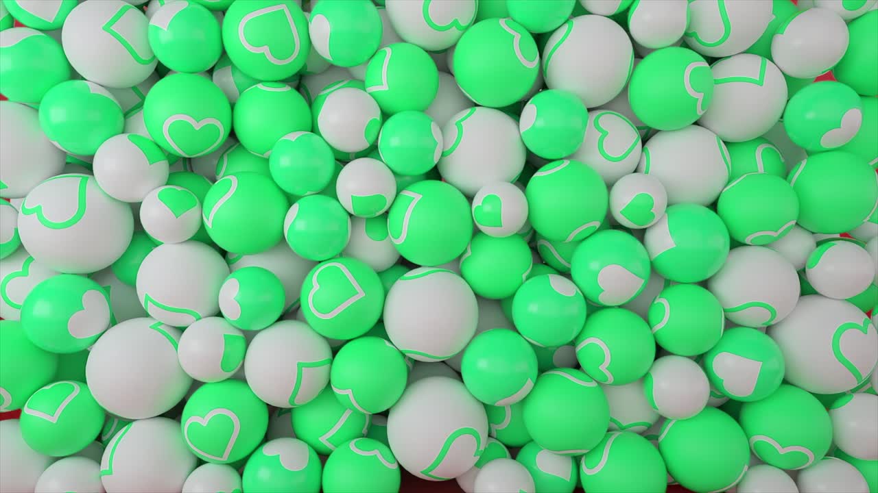 추상적인 심장 모양의 공 배경