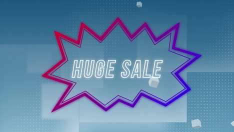 animation of huge sale text in retro speech bubble