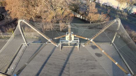 aerial view of netted indoor football and basket ball court in manheim