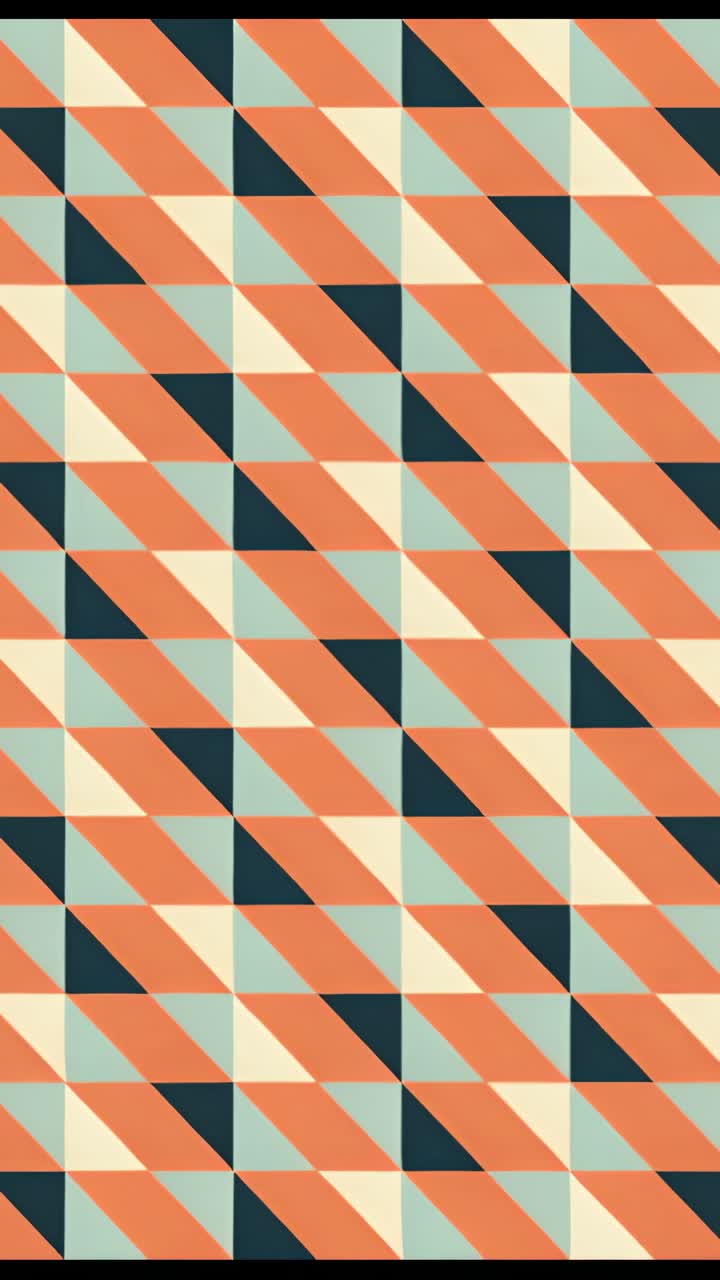 Vertical video: Starting triangle grid shifting color diagonally on canvas, creating pulsing effect