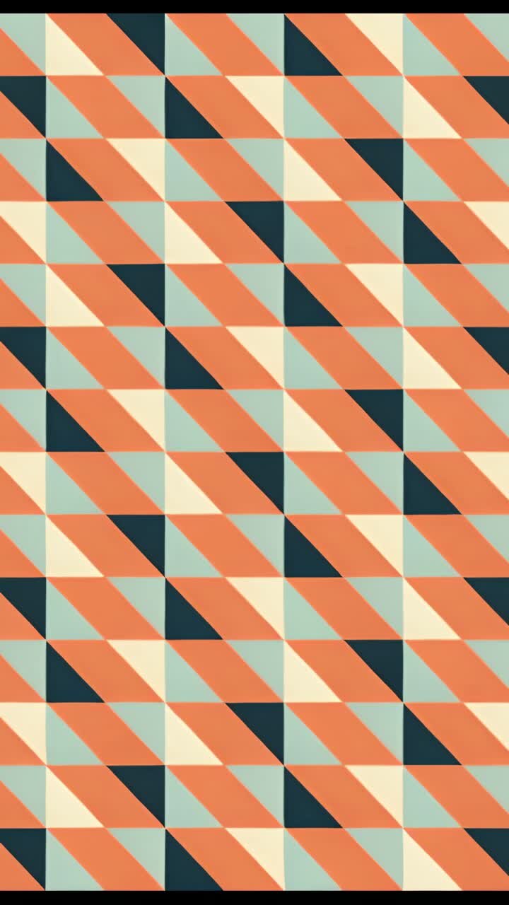 Vertical video: Starting triangle grid shifting color diagonally on canvas, creating pulsing effect