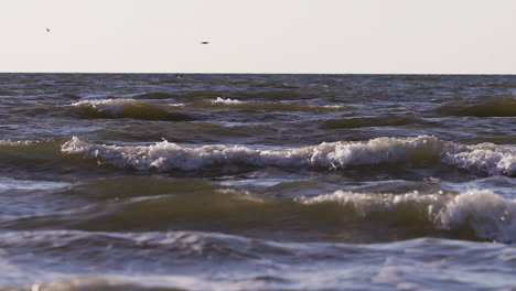 sea waves rushing at the beach