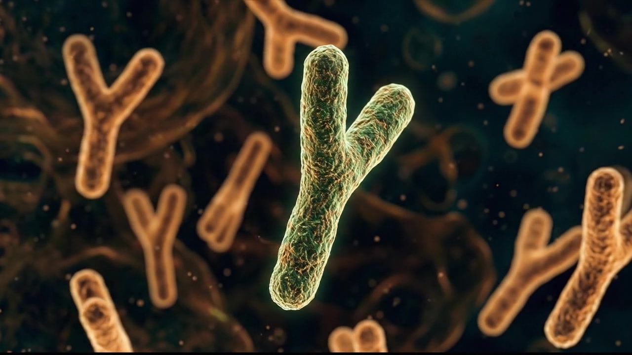 Visione microscopica di batteri e microrganismi in un ambiente di laboratorio scientifico